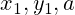 x_1, y_1, a